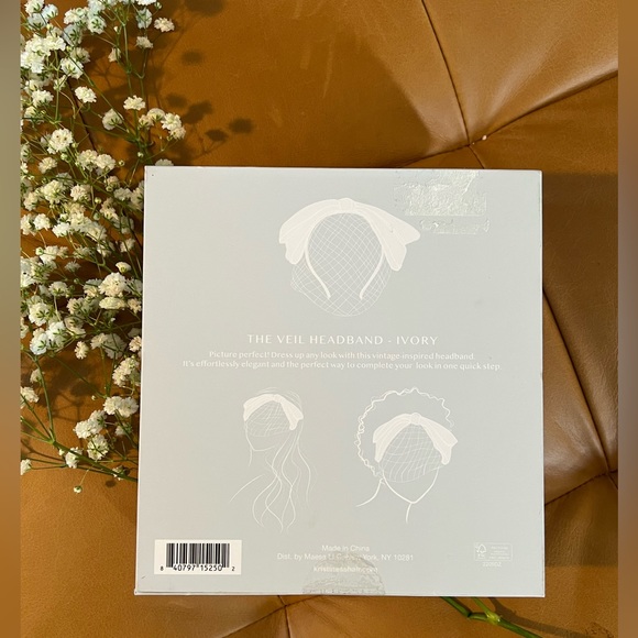 NIB Kristin Ess Veil Headband in Bright White - Picture 5 of 7